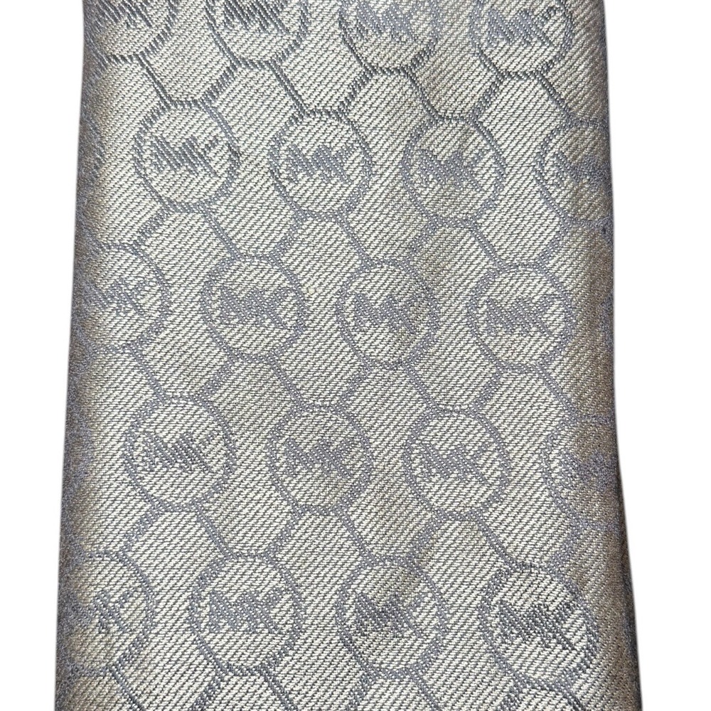Michael Kors MK Logo Monogram Metallic Scarf Camel Gold 536637 O/S NWT